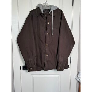 Northpoint Mens XLT Brown‎ Quilted Lined Hooded Work Jacket Coat